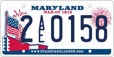 MD license plate 2AE0158