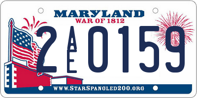 MD license plate 2AE0159