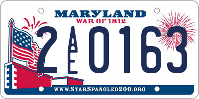 MD license plate 2AE0163