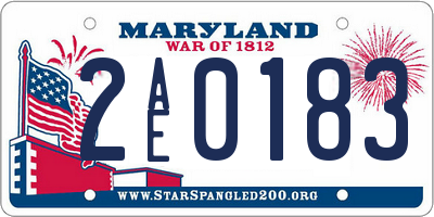 MD license plate 2AE0183