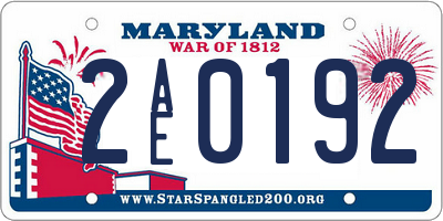 MD license plate 2AE0192