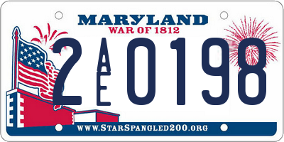 MD license plate 2AE0198