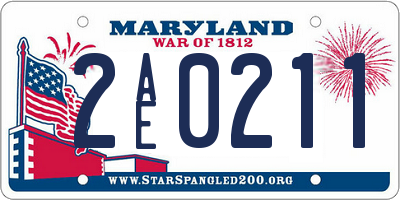 MD license plate 2AE0211
