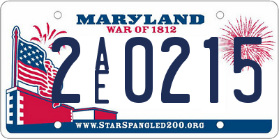 MD license plate 2AE0215