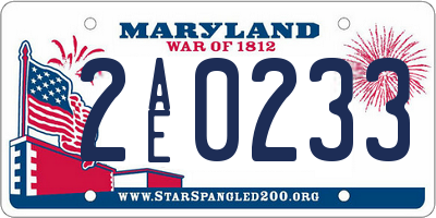 MD license plate 2AE0233