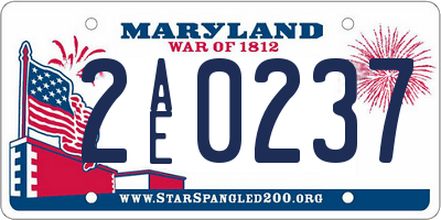MD license plate 2AE0237