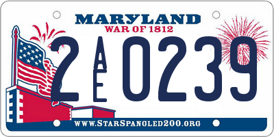MD license plate 2AE0239