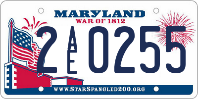 MD license plate 2AE0255