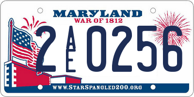 MD license plate 2AE0256