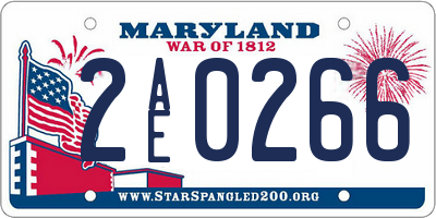 MD license plate 2AE0266