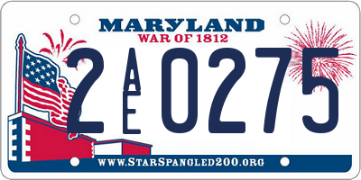 MD license plate 2AE0275