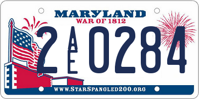 MD license plate 2AE0284