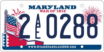 MD license plate 2AE0288