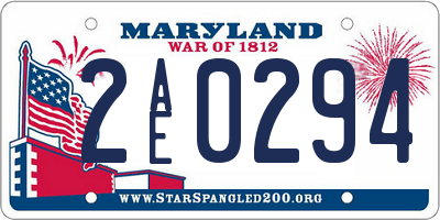 MD license plate 2AE0294