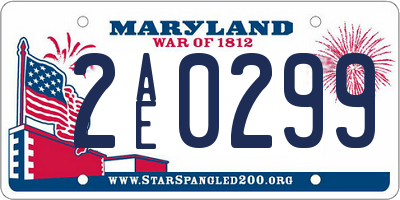 MD license plate 2AE0299