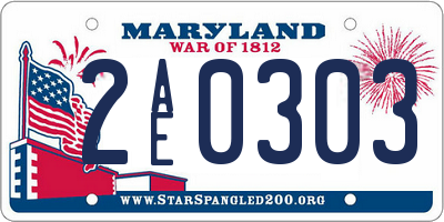 MD license plate 2AE0303