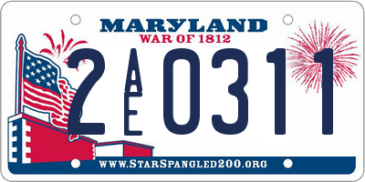 MD license plate 2AE0311
