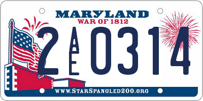 MD license plate 2AE0314