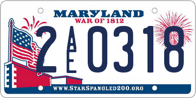 MD license plate 2AE0318