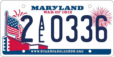 MD license plate 2AE0336