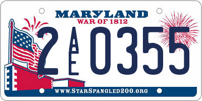 MD license plate 2AE0355