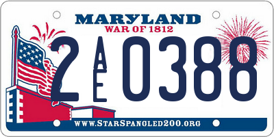 MD license plate 2AE0388