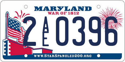 MD license plate 2AE0396