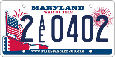 MD license plate 2AE0402