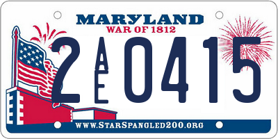 MD license plate 2AE0415