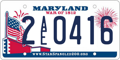 MD license plate 2AE0416