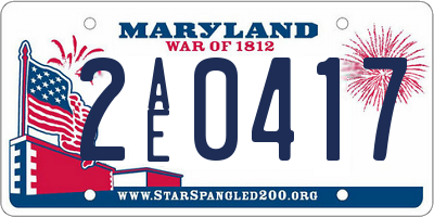 MD license plate 2AE0417