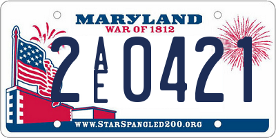 MD license plate 2AE0421