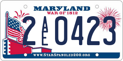 MD license plate 2AE0423