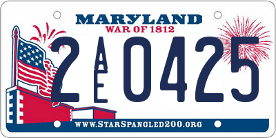 MD license plate 2AE0425