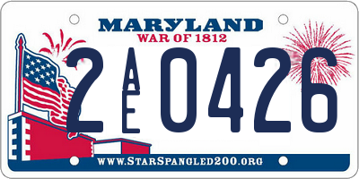 MD license plate 2AE0426