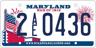 MD license plate 2AE0436