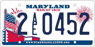 MD license plate 2AE0452