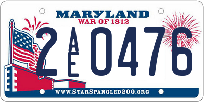 MD license plate 2AE0476