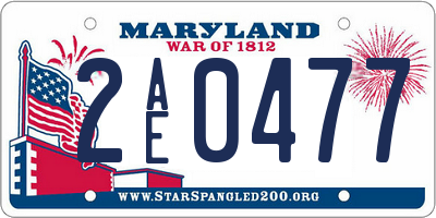 MD license plate 2AE0477