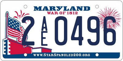 MD license plate 2AE0496