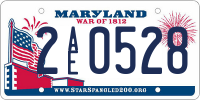 MD license plate 2AE0528