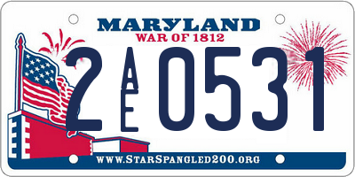 MD license plate 2AE0531