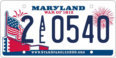 MD license plate 2AE0540