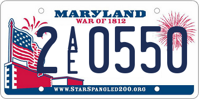 MD license plate 2AE0550