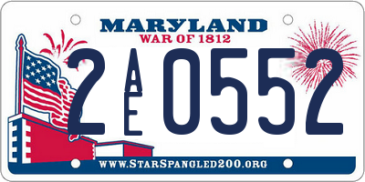 MD license plate 2AE0552