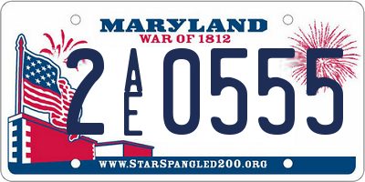 MD license plate 2AE0555
