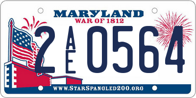 MD license plate 2AE0564