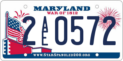 MD license plate 2AE0572