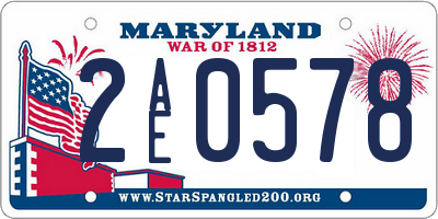 MD license plate 2AE0578