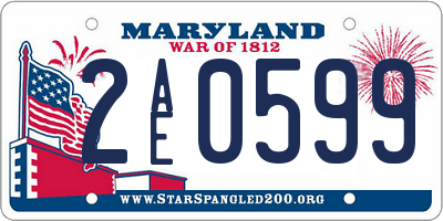 MD license plate 2AE0599